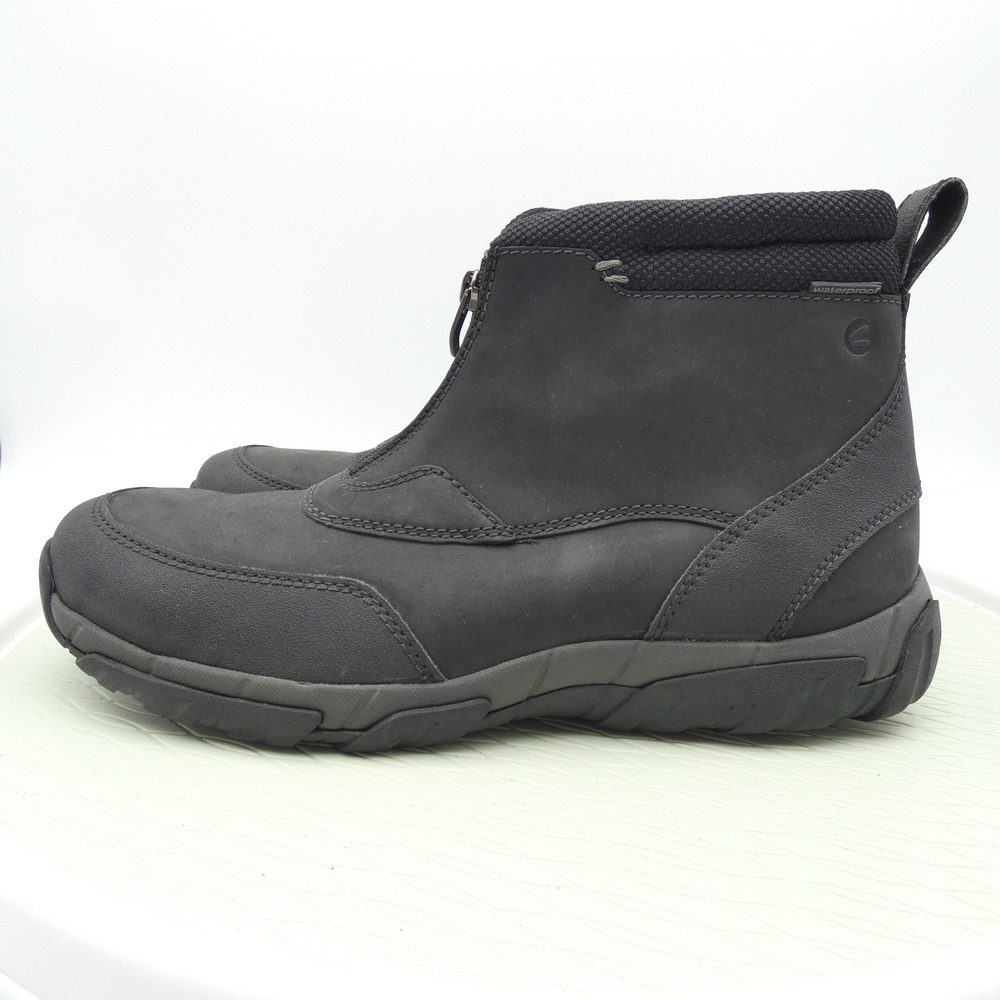 Clarks Mens Waterproof Black Leather Front Zip Ankle Boots Size 11 261627977100